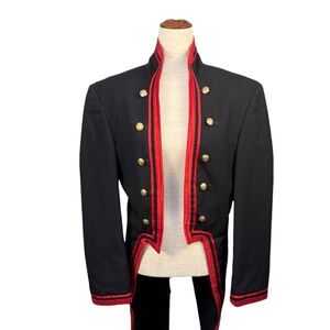 Vintage Oscar De Le Renta Women's Medium Military Jacket Napoleon Tailcoat READ